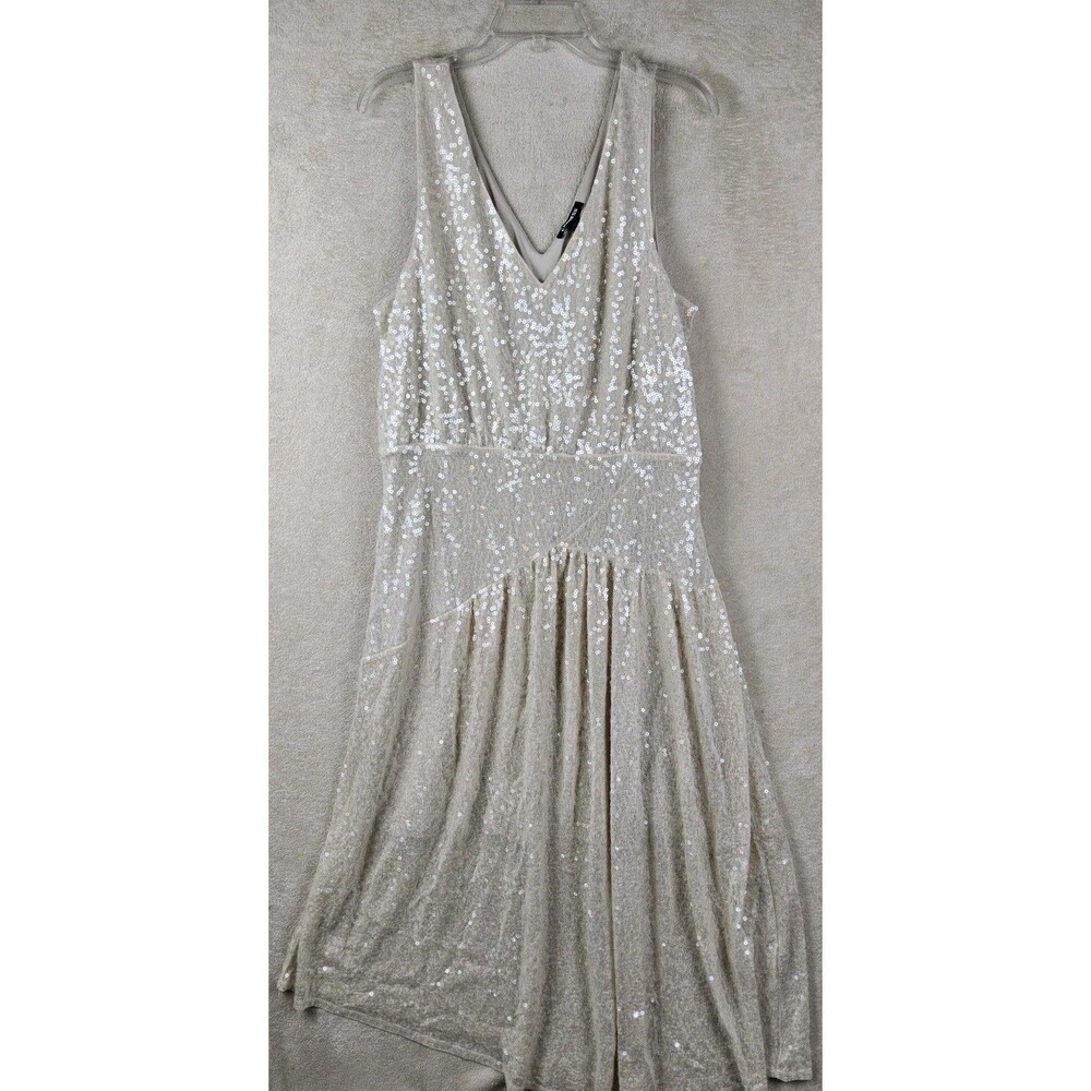 Express Women's Sleeveless V Neck Sequins Formal Dress Size XL